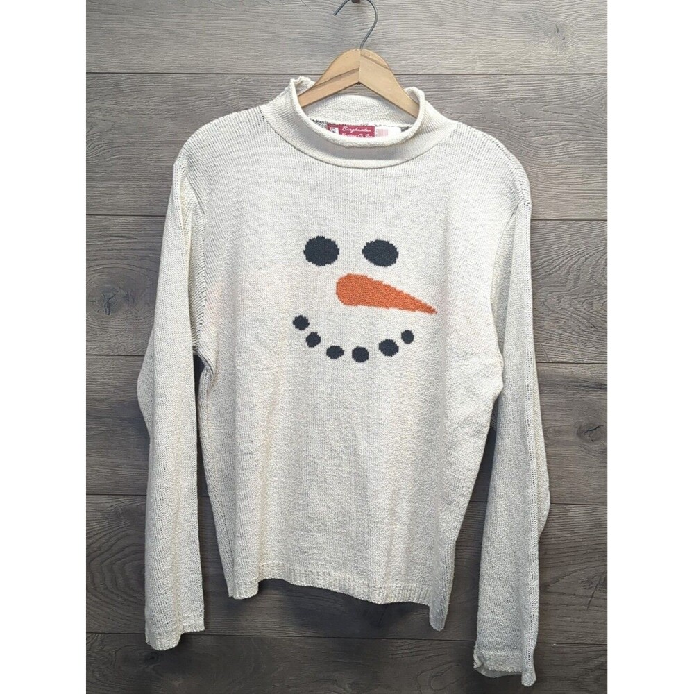 Binghamton Knitting Co. Snowman Sweater Women's Size XL